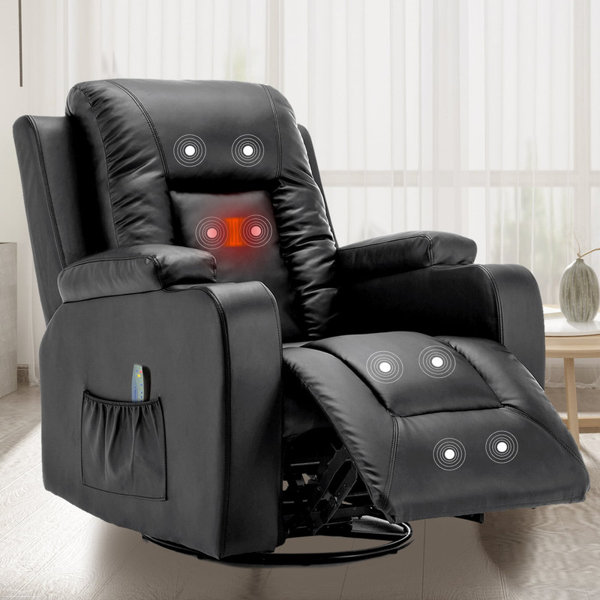 Latitude Run® Recliner Chair with Massage and Heated Modern Swivel